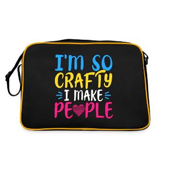 I'm So Crafty I Make People Pregnancy Announcement - Retro Bag - black/gold - Back