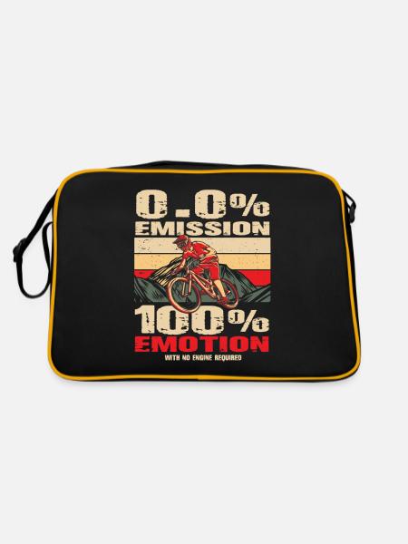 Fahrrad Radfahrer Mountainbike Radsport - Retro Tasche - Schwarz/Gold - Hinten