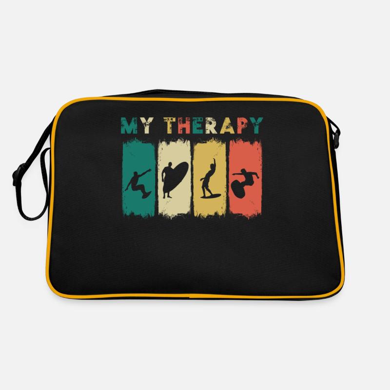 Surfing - Retro Tasche - Schwarz/Gold