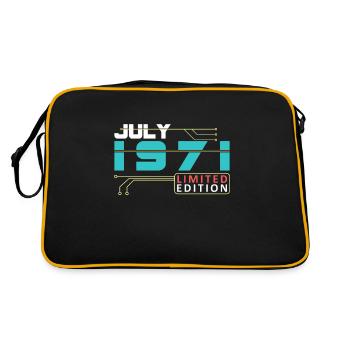 July 1971 - Geburtstag im Juli - Retro Tasche - Schwarz/Gold - Hinten