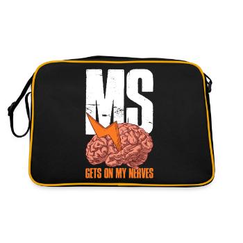 MS Gets On My Nerves Multiple Sclerosis Gift - Retro Bag - black/gold - Back