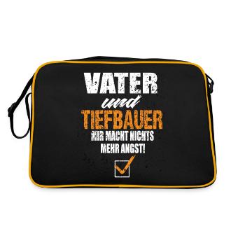Vater und Tiefbauer - Retro Tasche - Schwarz/Gold - Hinten