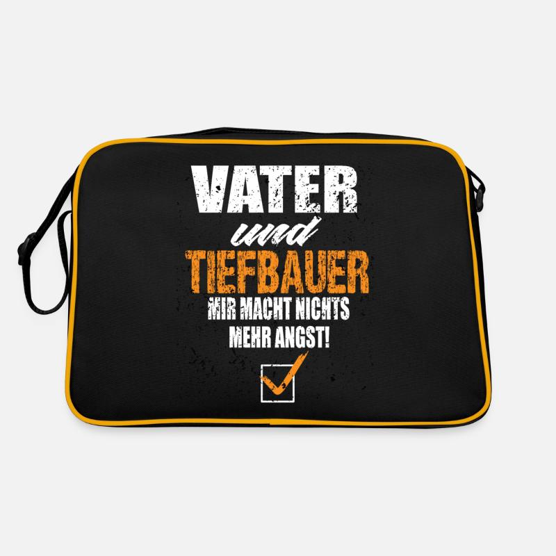 Vater und Tiefbauer Retro Tasche