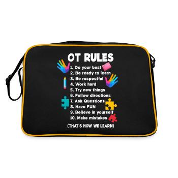 Ergotherapie Ergotherapeutin Ergotherapeut - Retro Tasche - Schwarz/Gold - Hinten