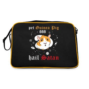 Pet Guinea Pigs hail satan - Retro Bag - black/gold - Back