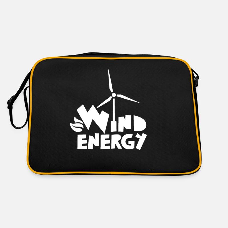 Windenergie Windkraftanlage Windkraft Windrad Retro Tasche