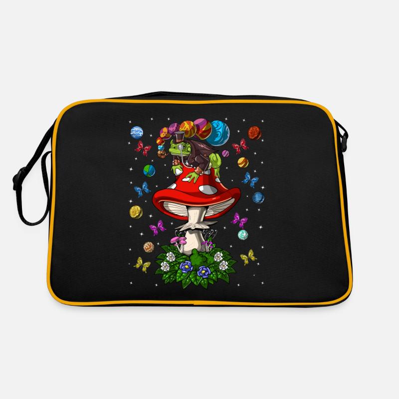 Psychedelischer Pilzfrosch Retro Tasche