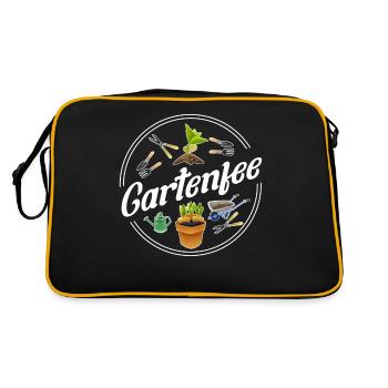 Gartenfee Gärtnerin Kleingarten Gartenprinzessin G - Retro Tasche - Schwarz/Gold - Hinten