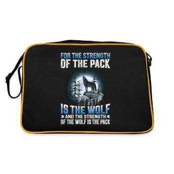 Wolf Saying Wolves Wolf Pack Wolf - Retro Bag - black/gold - Back
