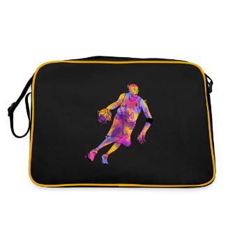 Cadeau de basketball pour le sport de tournoi d’entraînement - Sac Retro - noir/or - Dos
