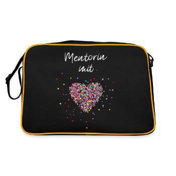 Mentorin mit Herz Chefin Ausbilderin - Retro Tasche - Schwarz/Gold - Hinten