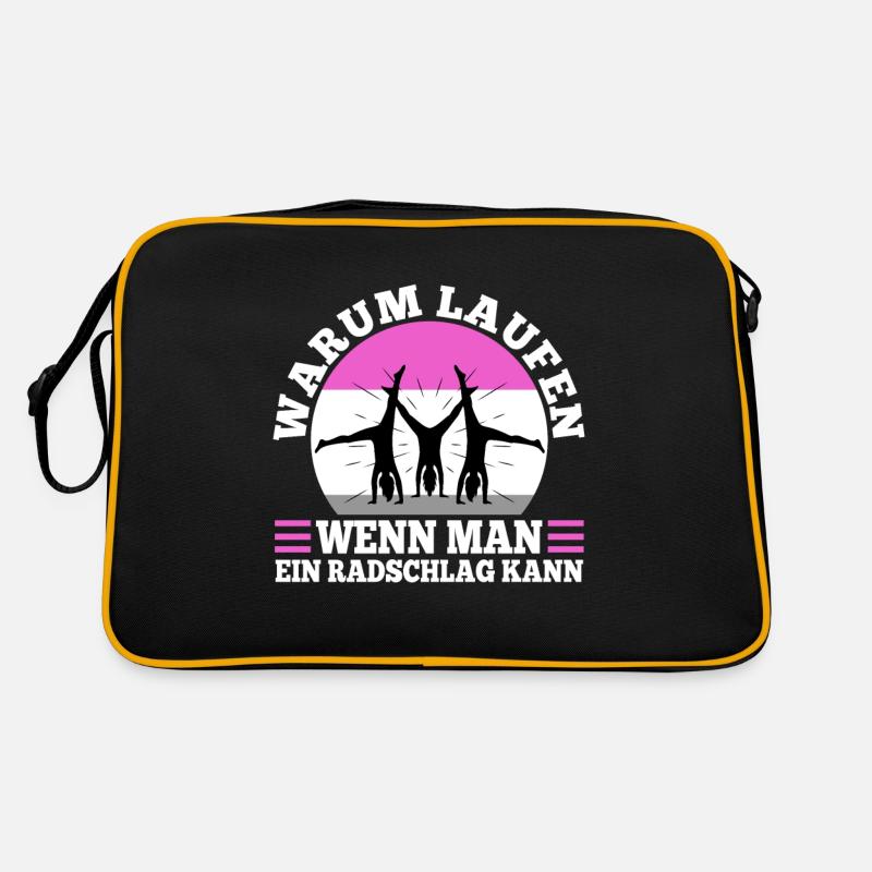 Warum Laufen wenn man ein Radschlag kann Retro Tasche