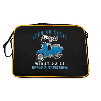 Wenn Du Keine Besitzt Simson Schwalbe - Retro Tasche - Schwarz/Gold - Hinten