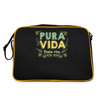 Pura Vida I Costa Rica motif for Tico's creoles - Retro Bag - black/gold - Back