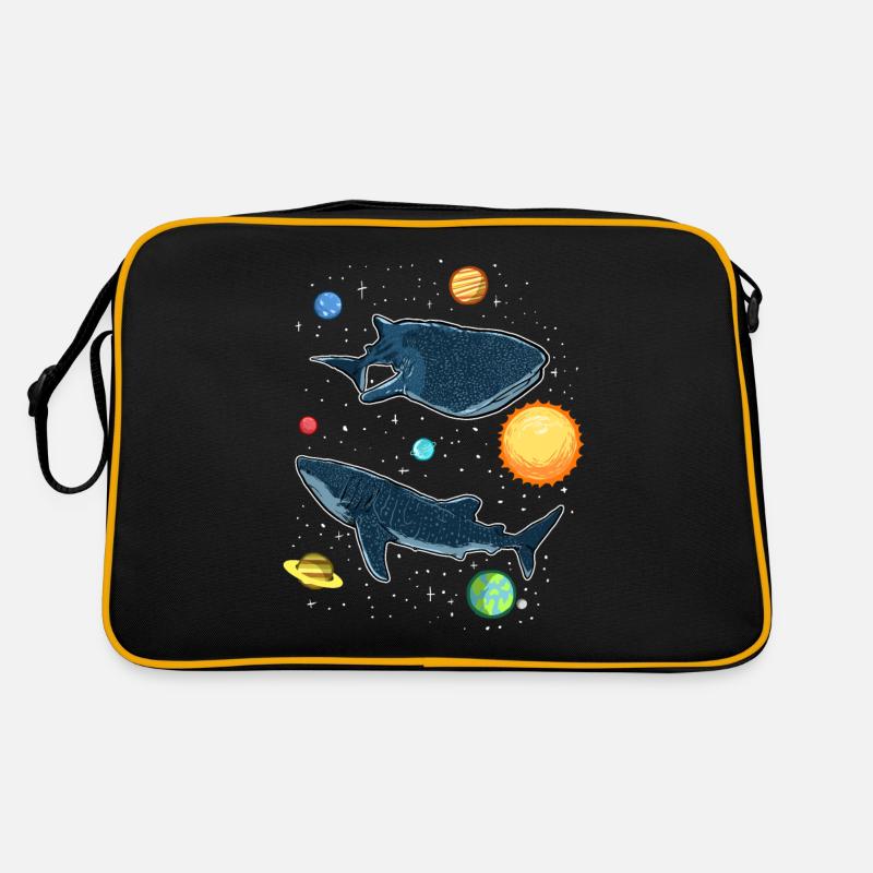 Requins dans la galaxie Drôle de baleine Amateurs de requins Sac Retro