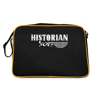 Historiker Geschichte Historik Geschichtslehrer - Retro Tasche - Schwarz/Gold - Hinten