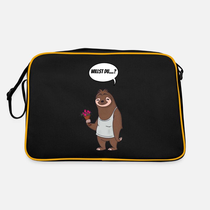 Faultier Valentinstag Willst Du Blumenstrauß Retro Tasche