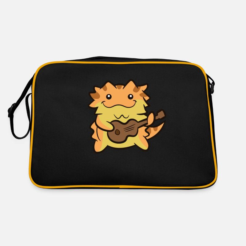Bartagame Gitarre spielende Eidechse Bartagame Retro Tasche