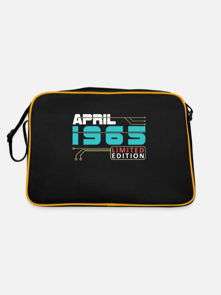 April 1965 - Geburtstag im April - Retro Tasche - Schwarz/Gold - Hinten