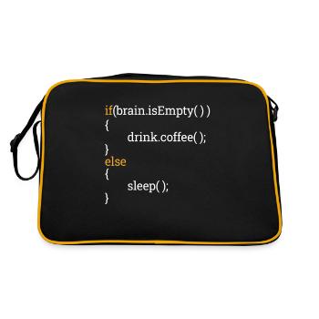 Programmer Computer Science Student Tired Coffee C++ - Retro Bag - black/gold - Back