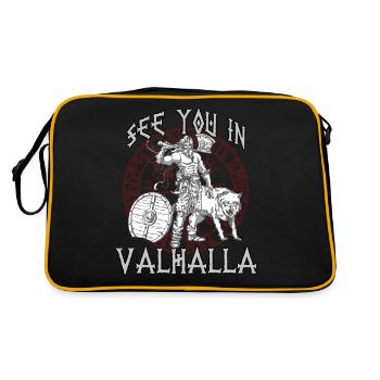 Fitness Wikinger Krieger Outfit Wikinger Männer - Retro Tasche - Schwarz/Gold - Hinten