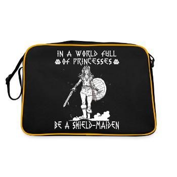 Viking Sport Shield Maid Motif Viking Ladies - Retro Bag - black/gold - Back