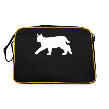 Lynx Bobcat Forest Animals Animal Lovers Gift - Retro Bag - black/gold - Back