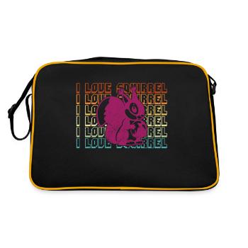 Squirrel Saying I love Squirrel Squirrel Squirrel - Retro Bag - black/gold - Back
