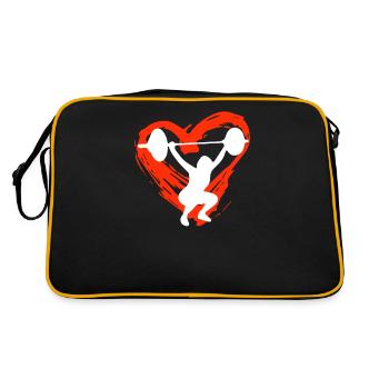 A Heart For Weight Lifting - Retro Bag - black/gold - Back