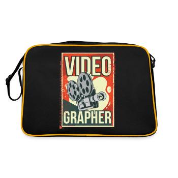 Videographer Cinematographer Filmer Editor Film Editor - Retro Bag - black/gold - Back