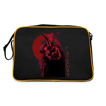 Masque Oni japonais Démon Hannya Oger - Sac Retro - noir/or - Dos