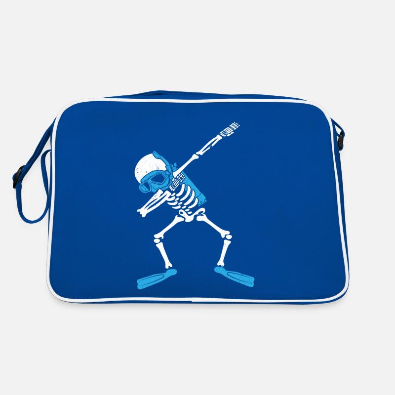 Scuba Diver Dabbing Skeleton Diver Tauchen Retro Tasche