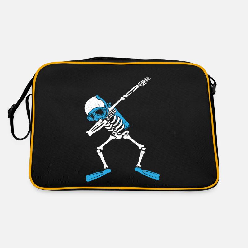 Scuba Diver Dabbing Skeleton Diver Scuba Diving Retro Bag