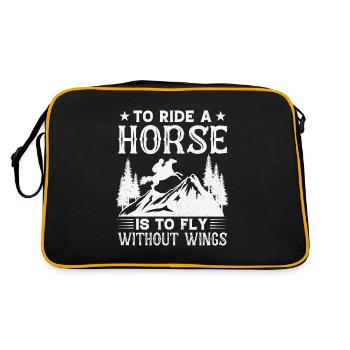 Horses, horse lovers beautiful design Quote. - Retro Tasche - Schwarz/Gold - Hinten