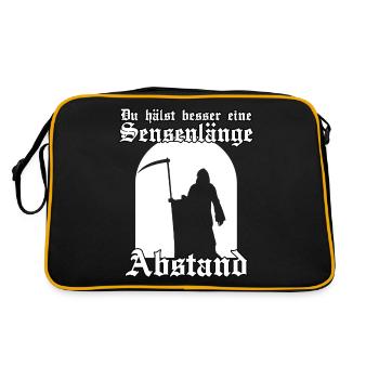 Sensenmann Kostüm Zynisch Makaber Misanthropen - Retro Tasche - Schwarz/Gold - Hinten