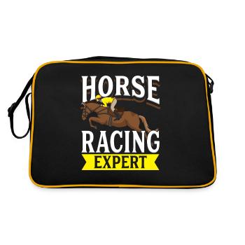 Horse Racing Expert Jockey Horse Racecourse Horses - Retro Bag - black/gold - Back