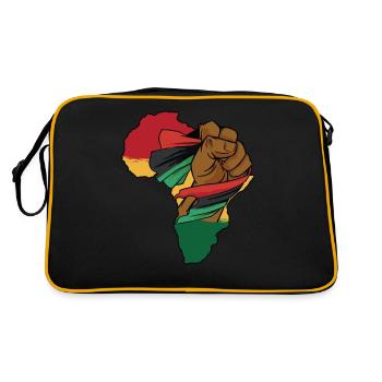 Pan African American Decent Africa Continent Art - Retro Tasche - Schwarz/Gold - Hinten