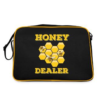 Honey Dealer Gift Honey Beekeeper Honeybees - Retro Bag - black/gold - Back