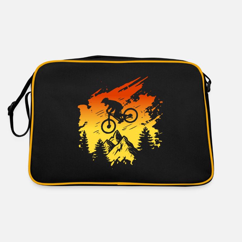 Vintage Downhill Mountain Biker Bicycle Retro Bag
