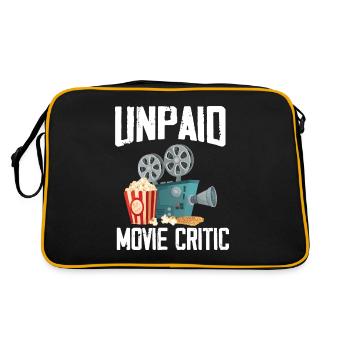 Filmabend Kino Popcorn Kinofilme Filmkritiker - Retro Tasche - Schwarz/Gold - Hinten