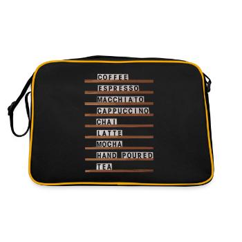 Variétés de café Coffeeshop Barista Hipster - Sac Retro - noir/or - Dos