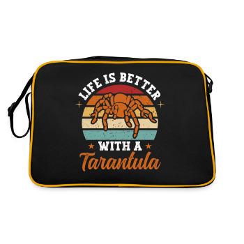 Life Is Better With A Tarantula Arachnid Spider - Retro Bag - black/gold - Back