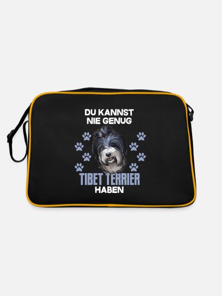Du kannst nie genug Tibet terrier haben - Retro Tasche - Schwarz/Gold - Hinten