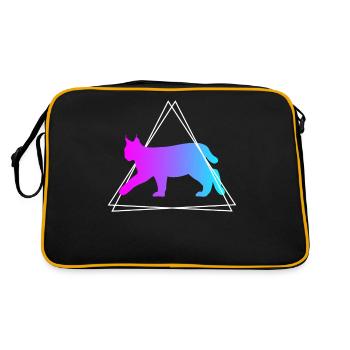 Lynx Retro Forest Animals Animal Lovers Cadeau - Sac Retro - noir/or - Dos