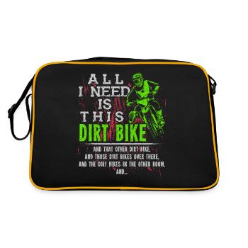 Dirt Bike - Retro Tasche - Schwarz/Gold - Hinten