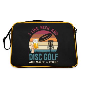 Bière et Disc Golf Drôle Disc Golfer Cadeau - Sac Retro - noir/or - Dos