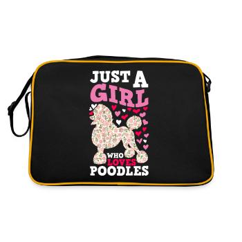 Juste une fille ce caniche aime le propriétaire de caniche - Sac Retro - noir/or - Dos