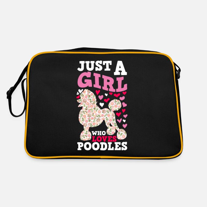 Juste une fille ce caniche aime le propriétaire de caniche - Sac Retro - noir/or
