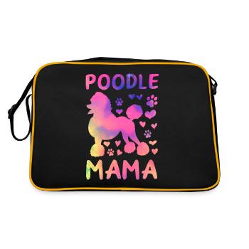 Caniche Mama Caniche Maman Caniche Amoureux - Sac Retro - noir/or - Dos