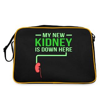Die Niere Ist Hier Unten - Retro Tasche - Schwarz/Gold - Hinten